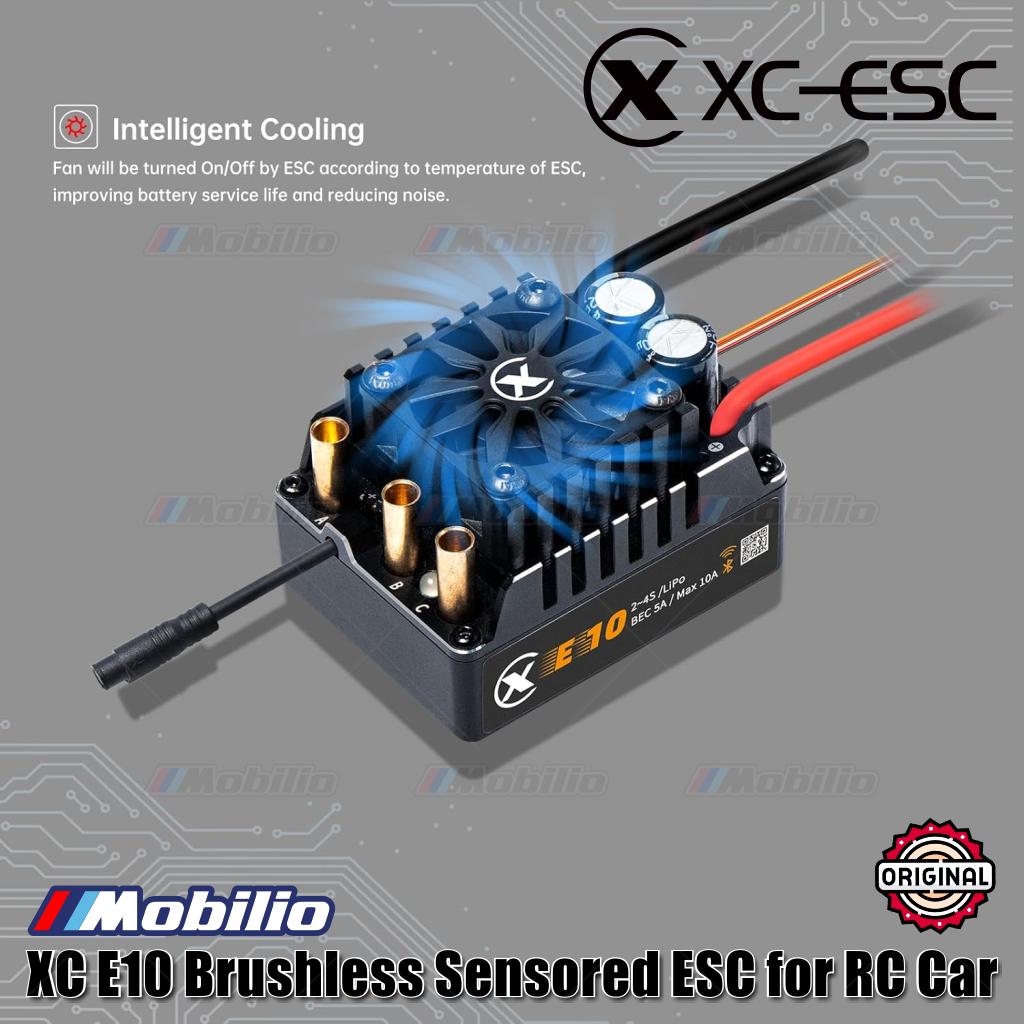 XC-ESC E10 Brushless Sensored ESC LiPo 2-4S 140A Kontinu BEC 5A 10A Puncak untuk Mobil RC 1/8 - 1/10