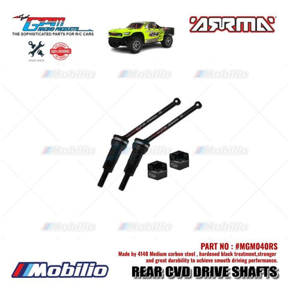 GPM Part #MGM040RS Carbon Steel Rear CVD Drive Shafts 40mm with Alloy Wheel Hex Arrma Mojave Grom Mega Desert Truck  Remote Control