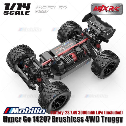 MJX Hyper Go 14207 62KPH Brushless 1:14 Scale Truck with Battery 2S 7.4V 3000mAh LiPo (included)