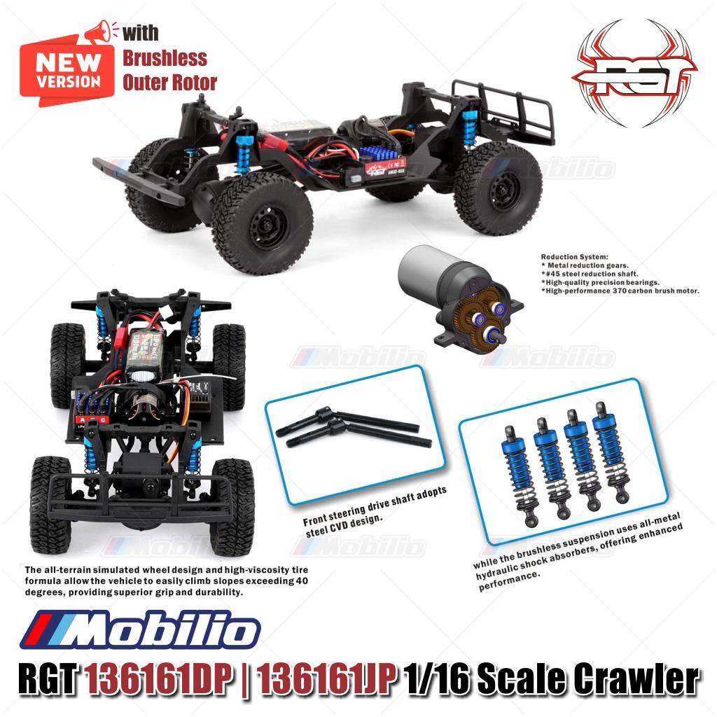 RGT 136161DP | 136161JP RC Crawler Off-Road Adventure 1/16 Scale with Brushless System Outer Rotor Motor