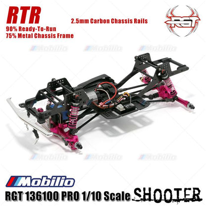 RGT 136100 PRO Shooter Mobil RC Crawler Petualangan Tanpa Sikat LCG FOC Skala 1/10
