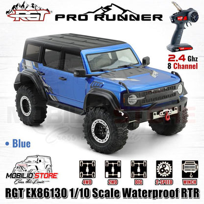 RGT EX86130 Pro Runner 1/10 Skala Tahan Air RTR 2.4GHz Mobil RC Crawler Kontrol Jarak Jauh