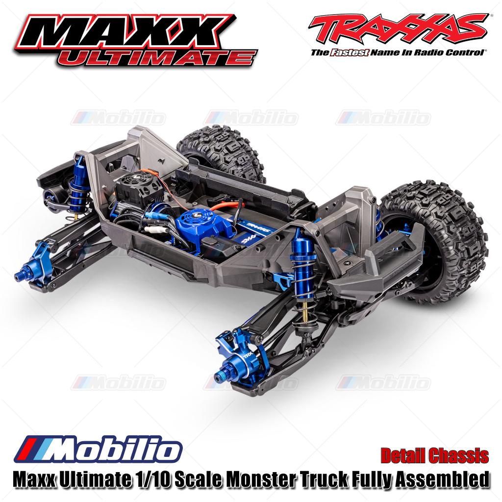 Traxxas 89087-4 Maxx Ultimate Truk Monster Skala 1/10 Rakitan Lengkap RTR Siap Balap RC dengan Sistem Radio TQi 2.4 GHz dan Sistem Tenaga Brushless VXL-4S
