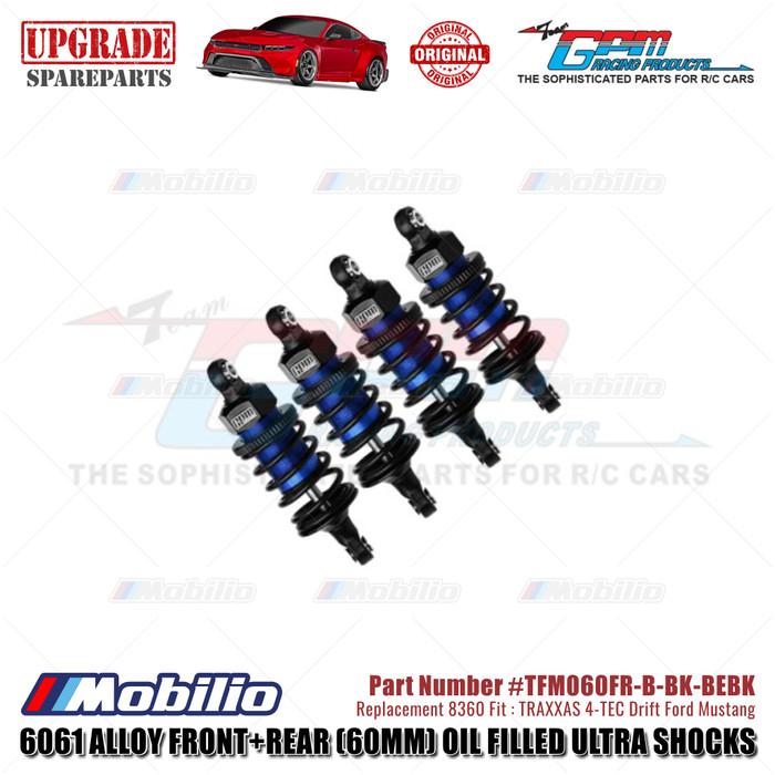 GPM Part #TFM060FR 6061 Alloy Front+Rear (60mm) Oil Filled Ultra Shocks #8360 Traxxas 4-TEC Drift Ford Mustang