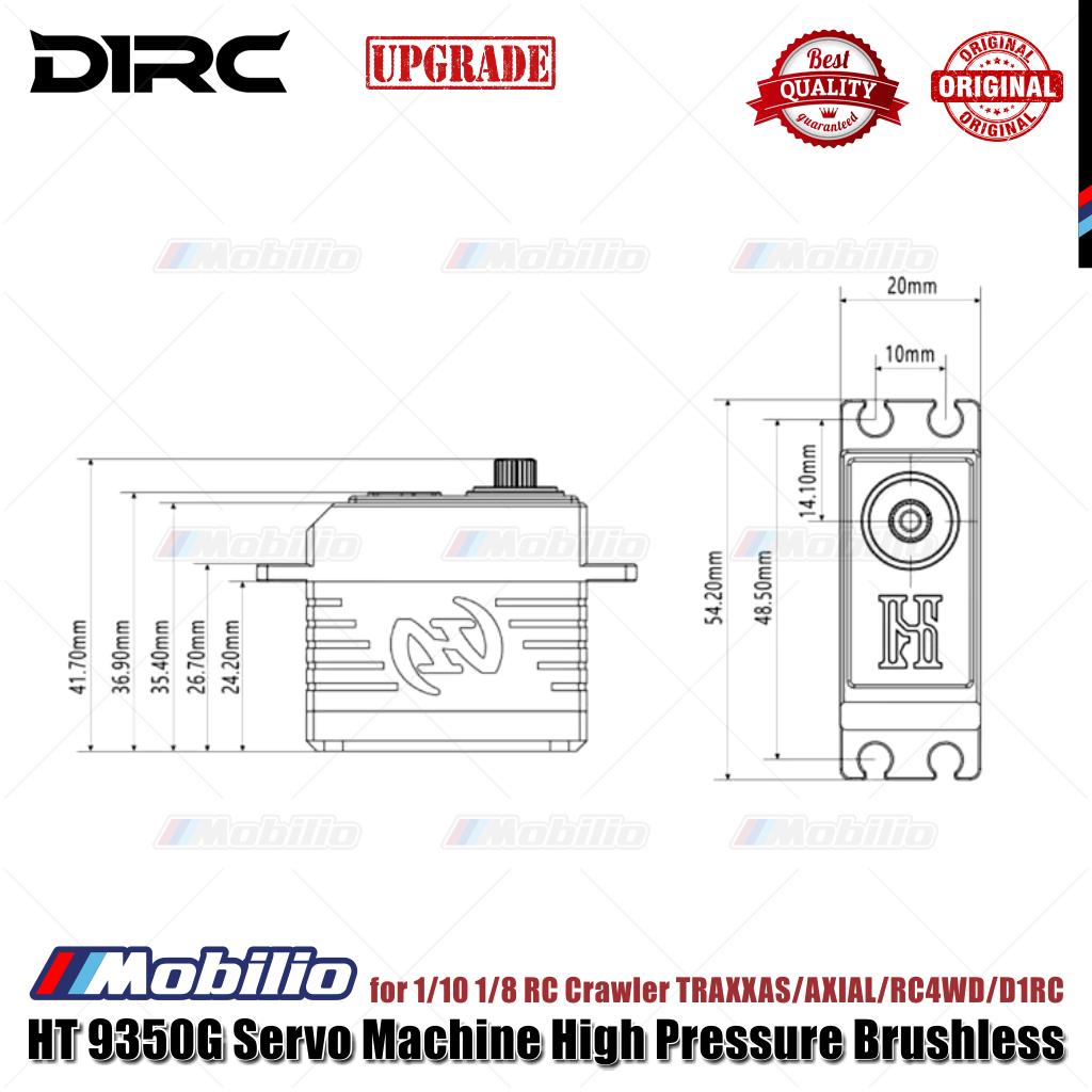 D1RC Steering Gear HT 9350G Servo Machine Tekanan Tinggi Brushless Tahan Air untuk 1/10 1/8 RC Crawler Adventure