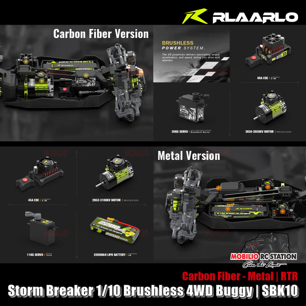 Rlaarlo SBK10 Storm Breaker 1/10 Carbon Fiber / Metal Brushless RTR 4WD Buggy
