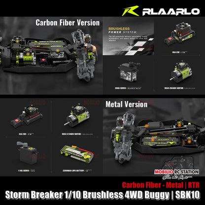 Rlaarlo SBK10 Storm Breaker 1/10 Carbon Fiber / Metal Brushless RTR 4WD Buggy