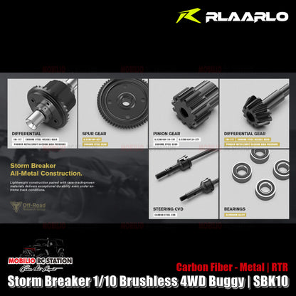 Rlaarlo SBK10 Storm Breaker 1/10 Carbon Fiber / Metal Brushless RTR 4WD Buggy